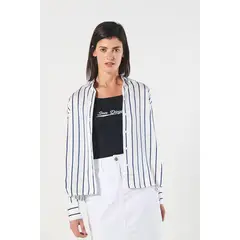 KOAJ - BLUSA ESTAMPADA/SATIN MANGA LARGA CUELLO CAMISERO MUJER