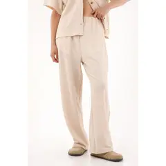 TOPMARK - Pantalón Recto crudo en tejido de punto para mujer