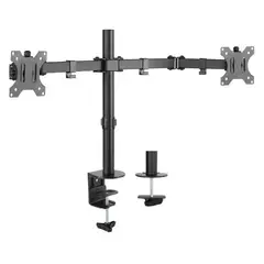 GENERICO - Soporte Brazo Monitor Para 2 Pantallas LCD Led Escritorio Color Negro
