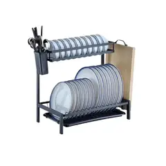 INNOVA - Platero Organizador De Cocina Metalico 2 Niveles Armable Innovo Home