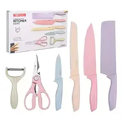 GENERICO - Juego Set Cuchillos Cocina X 6 Piezas Color Colores