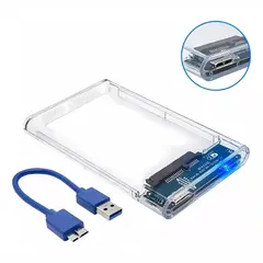 GENERICO - Case Para Hd Externo Transparente Usb 3.0 Sata 2.5 Notebook
