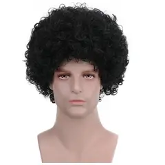 GENERICO - Peluca afro unisex corta esponjosa discotecahippie disfraz