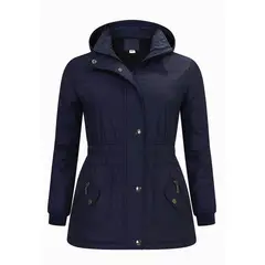 MODA EN CIRCUITO - Chaqueta Impermeable Semigaban para Mujer Liviana Azul Oscura