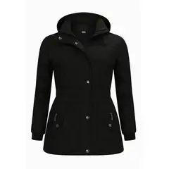 MODA EN CIRCUITO - Chaqueta Impermeable Semigaban para Mujer Liviana Negra
