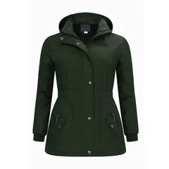 MODA EN CIRCUITO - Chaqueta Impermeable Semigaban para Mujer Liviana Verde Oscuro