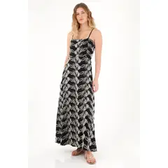 TENNIS - Vestido largo estampado con escote recto para mujer