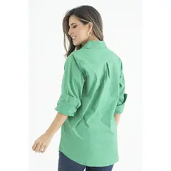 RAGGED - Camisa boyfriend popelina Verde pistacho