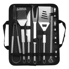 GENERICO - Kit de Parrilla 15 Piezas, Herramientas Resistentes para tu Barbacoa