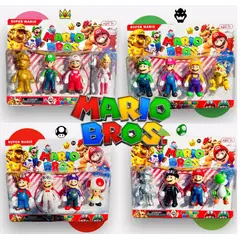 GENERICO - Juguete Muñecos Personajes Set x 4 Super Mario Bros