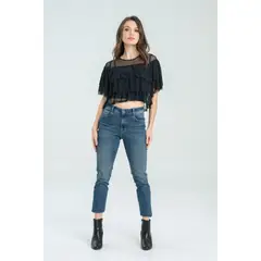 RAGGED - Blusa capas mesh Negro Ragged.