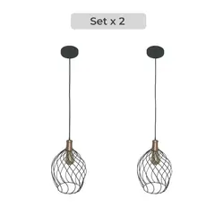 GENERICO - Set X2 Lámpara de Techo Balai Curva con Rejilla