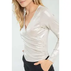 RAGGED - Top amali brillo Beige medio