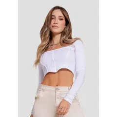 ATYPICAL - Crop Top Mujer Blanco 106871