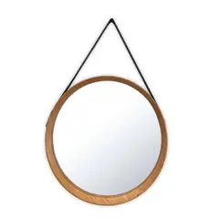 DIMATEX LEON - Espejo Redondo Acabado de Madera Decorativo Sala Refmayorca