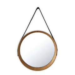 DIMATEX LEON - Espejo Redondo Acabado de Madera Decorativo Sala Refmenorca