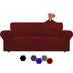 KARYTEX - Funda Protector para Sofá 3 Puestos Elástico Vinotinto