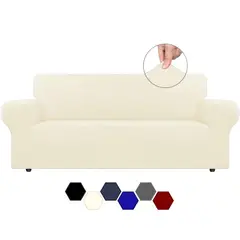 KARYTEX - Funda Protector para Sofá 3 Puestos Elástico Marfil