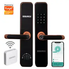 SEGUREX - Cerradura Inteligente Digital H7B Cobre + Gateway WIFI Tuya Smart