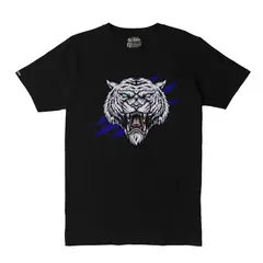 CREACIONES NU CROWN - Camiseta Tigre Blanco Bengala Animal Salvaje Hombre Negra Nu Crown