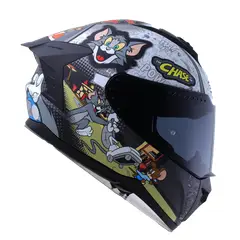 EDGE HELMETS - Casco Warner Integral Extreme Tom & Jerry Mate Certificado DOT - ECE - L