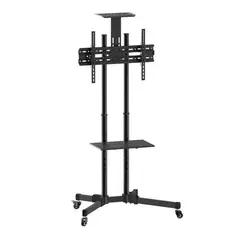 GENERICO - Soporte Base Pedestal Tv 32 60 Móvil Ruedas Ajustable 50k Negro-2
