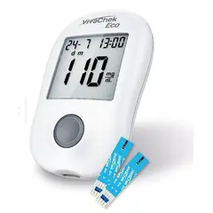 EQUIMEDIC - Glucometro digital medidor de glucosa rojo tiras reactivas