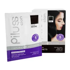 PILUSS CLON - SHAMPOO TINTE EN SOBRE COLOR NEGRO 30 ML DISPLAY X10 UND