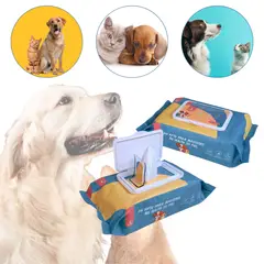 GENERICO - Pañitos Humedos Para Mascotas Calabaza Pets - 80 Unds
