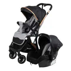 EBABY - Coche Maleta Reversible Con Porta Bebe Reclinable Cubre Pies