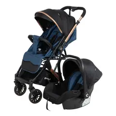 EBABY - Coche Maleta Reversible Con Porta Bebe Reclinable Cubre Pies