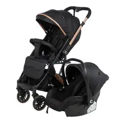 EBABY - Coche Maleta Reversible Con Porta Bebe Reclinable Cubre Pies