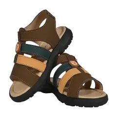 WOONKIE - Sandalia chocolate mostaza