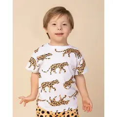 DOSOJOS - Camiseta estampada leopardos unisex en 100% algodón peruano