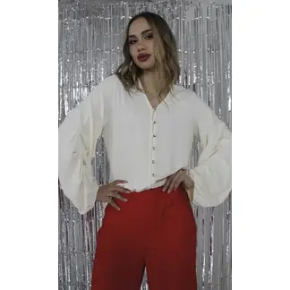 L Y H - Blusa Para Mujer Manga 34 Hueso Marca L&H