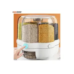 INNOVA - Dispensador De Alimentos Granos Cereales Giratorio X6 Compartimientos