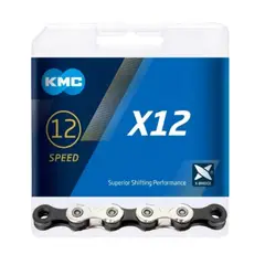 KMC - Cadenilla X12 12 Velocidades Silver Negro