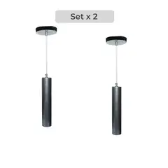 GENERICO - Set x2 Lámpara de Techo Cilindro Diseño Decorativo Moderno