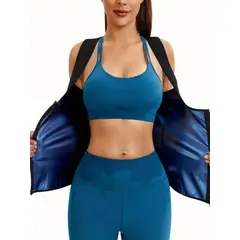 GENERICO - Faja Termica Mujer Chaleco Reductor 4 Broches 60cm Osmotex.