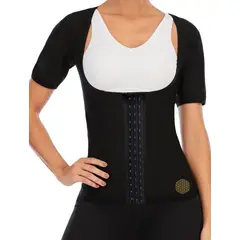GENERICO - Faja Termica Neopreno 4 Broches Mangas Mujer Sauna Senos Libres.