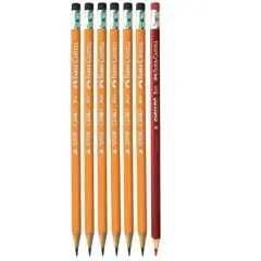 FABER CASTELL - Lápiz De Grafito X 6 + 1 Rojo Eco Presto