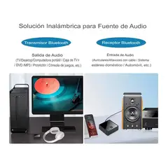 GENERICO - Receptor Transmisor Audio Con Bluetooth 5.0 Auxiliar De 3,5mm