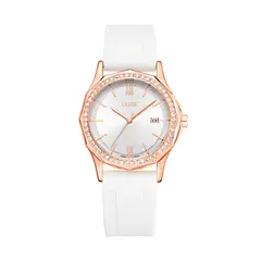 LOIX - Reloj mujer L1247-2 blanco con oro rosa tablero plateado