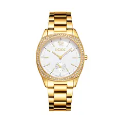 LOIX - Reloj mujer L1253-1 Dorado con tablero plateado