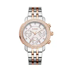 LOIX - Reloj mujer L1254-3 Plateado con oro rosa tablero blanco