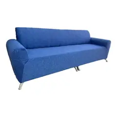 COLOMBIAN PRODUCTION - Forro Protector De 3 Puestos Para Sofá Con Brazos Azul Jaspe