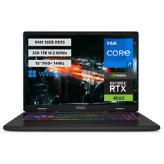 MSI - Portatil Gamer Sword 16 Intel Core i7-13700HX RAM 16GB SSD 1TB RTX 4060