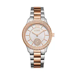 LOIX - Reloj mujer L1255-4 Plateado con oro rosa tablero blanco