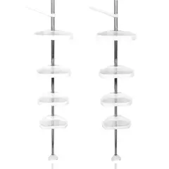 ENERGY PLUS - Set x2 Organizador Baño Esquina 260cm 4 Estantes Ajustables