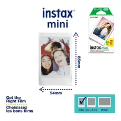 FUJIFILM - Instax Mini Instant Film Twin Pack (Blanco), 20 fotos